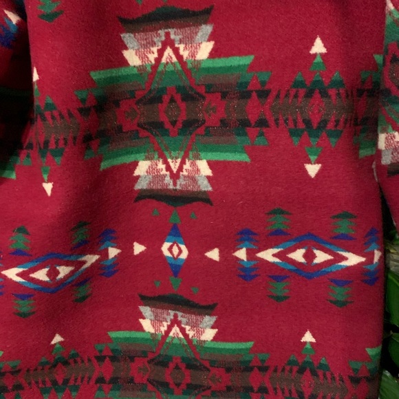 SOLD!!! M Pendleton Wool Shearling Indian Blanket Coat - Picture 12 of 14